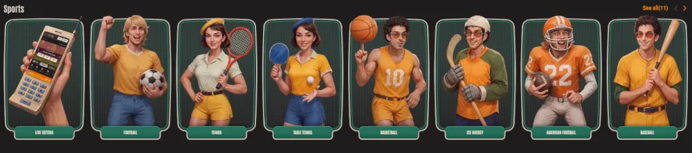 Interfaccia sportsbook Neon54 con varie categorie di scommesse atletiche.